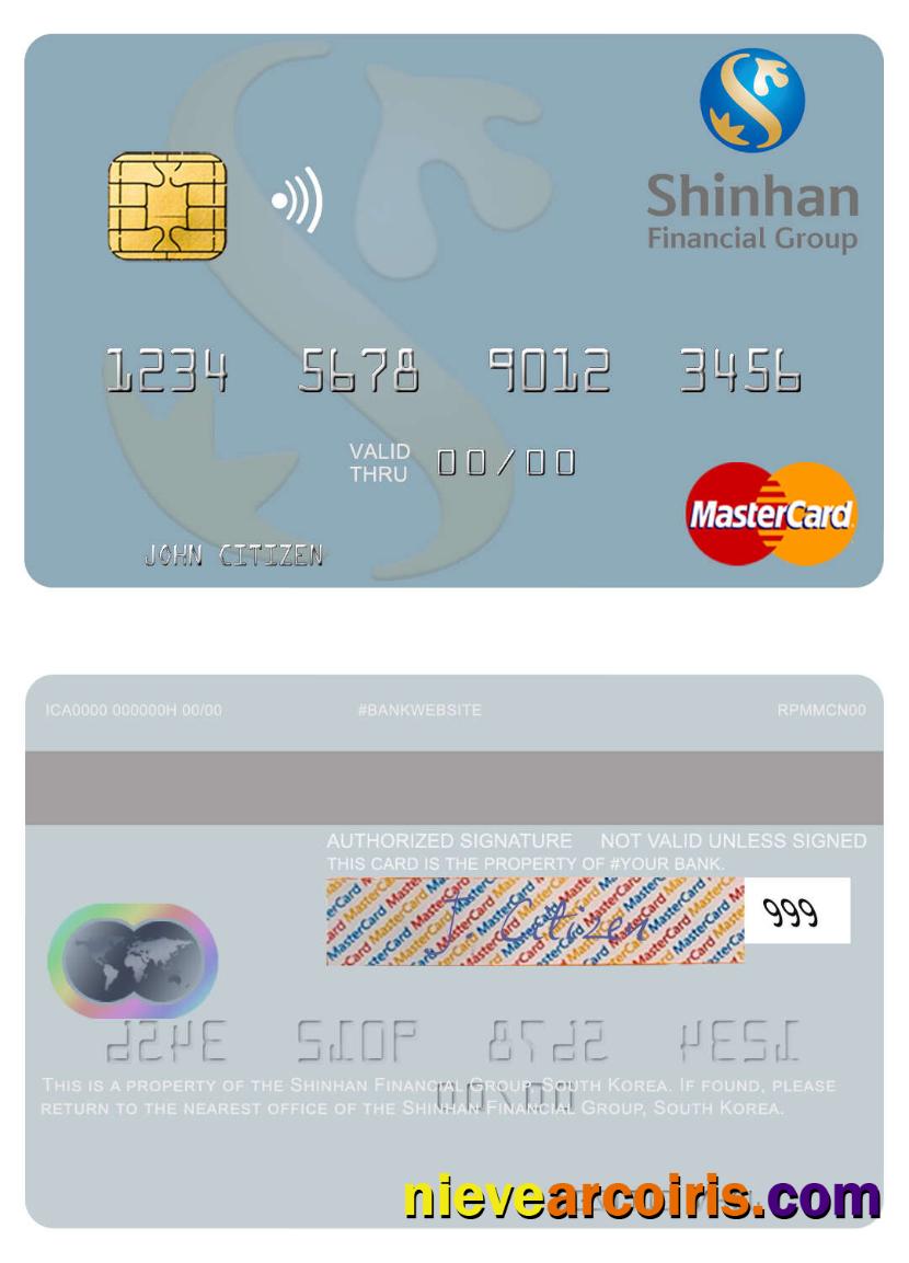 South Korea Shinhan Financial Group mastercard 